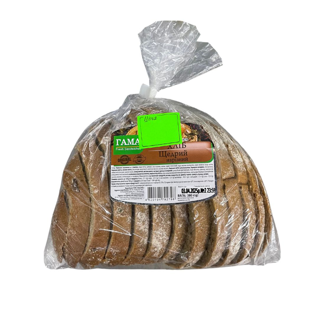 Хліб «Гама» Щедрий, 380 г